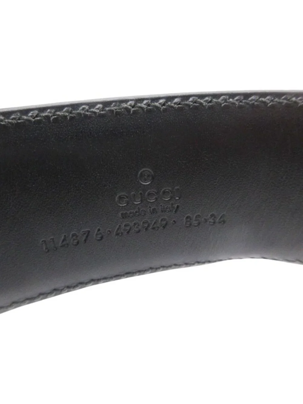 Gucci Belt Leather Interlocking GG Guccissima Black